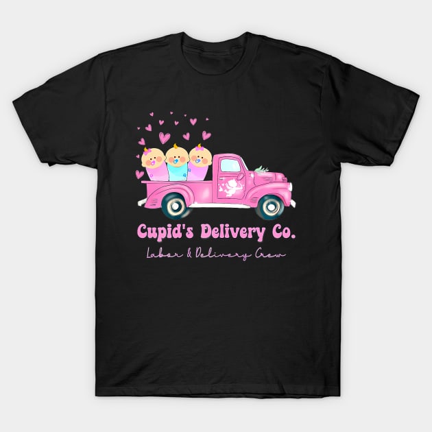 Cupids Delivery Co Funny Ld Crew Valentines Day Truck T-Shirt by jadolomadolo